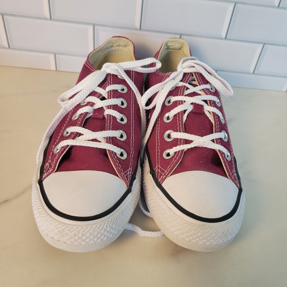 Converse Chuck Taylor All Star Low Top Maroon Burgundy Sneakers M9691 Womens 9